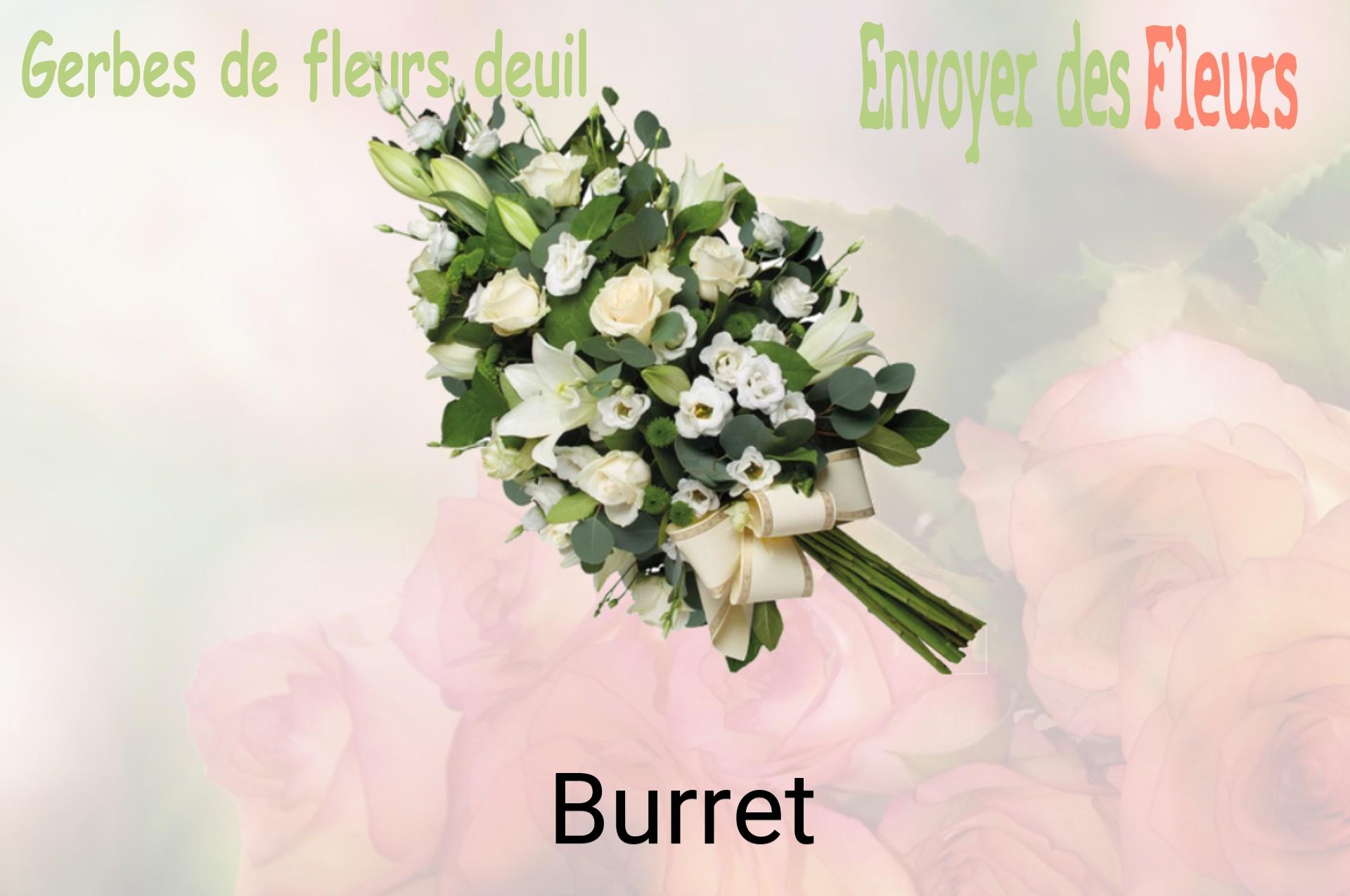 Gerbe de fleurs de deuil livrée à Burret